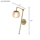 GobekUsa Contemporary Glass Wall Sconce with Brass Finish Arm - 1 Bulb Bedroom Light