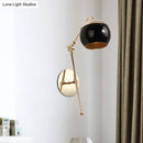 GobekUsa Contemporary Glass Wall Sconce with Brass Finish Arm - 1 Bulb Bedroom Light