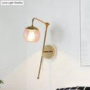 GobekUsa Contemporary Glass Wall Sconce with Brass Finish Arm - 1 Bulb Bedroom Light