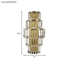 GobekUsa Contemporary Crystal Wall Sconce with 5-Bulb Brass Mount - Layered Bedside Light