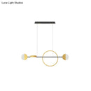 GobekUsa Contemporary Gold LED Pendant Light for Dining Room - Circle Metal Island Ceiling Lighting