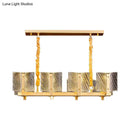 GobekUsa Contemporary Linear Chandelier: Brass Finish, Square Glass Panel, 8-Light Hanging Lamp