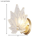 GobekUsa Contemporary Gold Wall Sconce: Maple Leaf Bedroom Wall Light with Clear Crystal, 1 Head Fixture