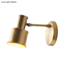 GobekUsa Contemporary Metal Cylinder Wall Sconce Lighting - Gold 1-Head Wall Light for Bedroom