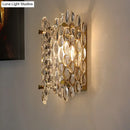 GobekUsa Contemporary Gold Wall Lamp with Clear Crystal, Oval Shape & 1 Bulb, Perfect for Hallways