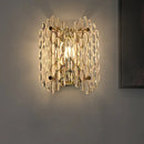 GobekUsa Contemporary Gold Wall Lamp with Clear Crystal, Oval Shape & 1 Bulb, Perfect for Hallways