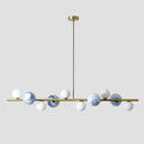 GobekUsa Contemporary Gold Metal Island Pendant Light with Glass Sphere for Dining Table