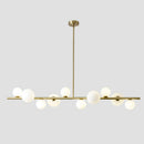 GobekUsa Contemporary Gold Metal Island Pendant Light with Glass Sphere for Dining Table