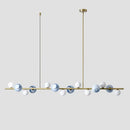 GobekUsa Contemporary Gold Metal Island Pendant Light with Glass Sphere for Dining Table