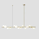 GobekUsa Contemporary Gold Metal Island Pendant Light with Glass Sphere for Dining Table