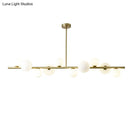 GobekUsa Contemporary Gold Metal Island Pendant Light with Glass Sphere for Dining Table