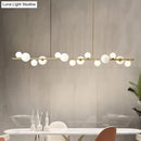 GobekUsa Contemporary Gold Metal Island Pendant Light with Glass Sphere for Dining Table