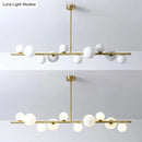 GobekUsa Contemporary Gold Metal Island Pendant Light with Glass Sphere for Dining Table