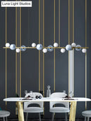GobekUsa Contemporary Gold Metal Island Pendant Light with Glass Sphere for Dining Table