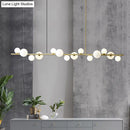 GobekUsa Contemporary Gold Metal Island Pendant Light with Glass Sphere for Dining Table