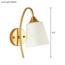 GobekUsa Gold Milk Glass Tapered Sconce with Metal Gooseneck Arm - Contemporary Wall Light Fixture