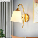 GobekUsa Gold Milk Glass Tapered Sconce with Metal Gooseneck Arm - Contemporary Wall Light Fixture