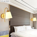 GobekUsa Gold Milk Glass Tapered Sconce with Metal Gooseneck Arm - Contemporary Wall Light Fixture