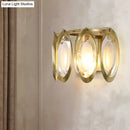 GobekUsa Contemporary Gold Oval Sconce with Cut Crystal Detail - Perfect Wall Fixture for Living Room Lighting