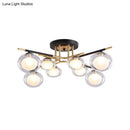 GobekUsa Contemporary Gold Oval Shade Ceiling Fixture - Dining Room Glass & Metal Semi Flush Mount Light