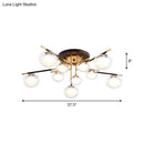 GobekUsa Contemporary Gold Oval Shade Ceiling Fixture - Dining Room Glass & Metal Semi Flush Mount Light