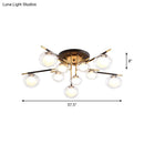 GobekUsa Contemporary Gold Oval Shade Ceiling Fixture - Dining Room Glass & Metal Semi Flush Mount Light