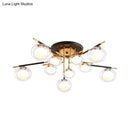 GobekUsa Contemporary Gold Oval Shade Ceiling Fixture - Dining Room Glass & Metal Semi Flush Mount Light