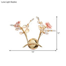 GobekUsa Contemporary Crystal Raindrop Wall Lighting with Rose Design - Gold Wall Mount Lamp - 2 Heads
