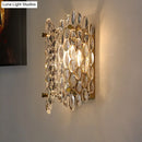 GobekUsa Contemporary Gold Wall Lamp with Clear Crystal, Oval Shape & 1 Bulb, Perfect for Hallways