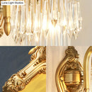 GobekUsa Contemporary Metal Gooseneck Wall Lamp with Clear Crystal Prism in Gold for Corridor
