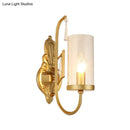 GobekUsa Contemporary Gold Cylinder Sconce Wall Light with Clear Glass Shade