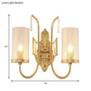 GobekUsa Contemporary Gold Cylinder Sconce Wall Light with Clear Glass Shade