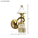 GobekUsa Contemporary Gold Finish Conic Wall Sconce with Crystal Draping - Metal Mount Light