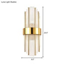 GobekUsa Contemporary Brass Wall Mounted Living Room Light with Clear Crystal Shade