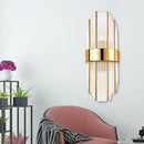 GobekUsa Contemporary Brass Wall Mounted Living Room Light with Clear Crystal Shade