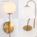 GobekUsa Contemporary Opal Glass Wall Sconce Light - Gold Mount - 2 Lights