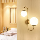 GobekUsa Contemporary Opal Glass Wall Sconce Light - Gold Mount - 2 Lights