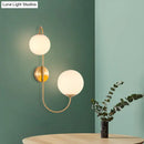 GobekUsa Contemporary Opal Glass Wall Sconce Light - Gold Mount - 2 Lights