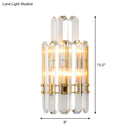 GobekUsa Contemporary Gold Wall Sconce with 2 Tiers Clear Crystal Prisms - Perfect for Restaurants