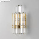 GobekUsa Contemporary Gold Wall Sconce with 2 Tiers Clear Crystal Prisms - Perfect for Restaurants