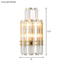 GobekUsa Contemporary Gold Wall Sconce with 2 Tiers Clear Crystal Prisms - Perfect for Restaurants