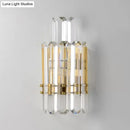 GobekUsa Contemporary Gold Wall Sconce with 2 Tiers Clear Crystal Prisms - Perfect for Restaurants