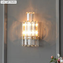 GobekUsa Contemporary Gold Wall Sconce with 2 Tiers Clear Crystal Prisms - Perfect for Restaurants
