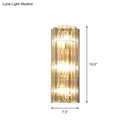 GobekUsa Contemporary Gold Wall Sconce with Crystal Shade - Modern 3-Light Flush Mount