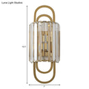GobekUsa Contemporary Gold Wall Sconce with Tri-Sided Glass Rods - 2 Light Cylinder Fixture for Bedroom