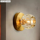 GobekUsa Contemporary Golden Wall Mount Lamp for Living Room with Faceted Glass Shade