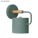 GobekUsa Contemporary Metal Wall Light Sconce - Cylindrical 5" W - Gray/White/Green - Mounts over Table