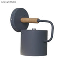GobekUsa Contemporary Metal Wall Light Sconce - Cylindrical 5" W - Gray/White/Green - Mounts over Table