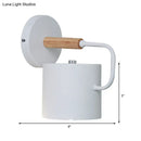 GobekUsa Contemporary Metal Wall Light Sconce - Cylindrical 5" W - Gray/White/Green - Mounts over Table