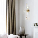 GobekUsa Contemporary Green/Clear Glass Globe Wall Sconce Lamp with 3 Lights in Brass
